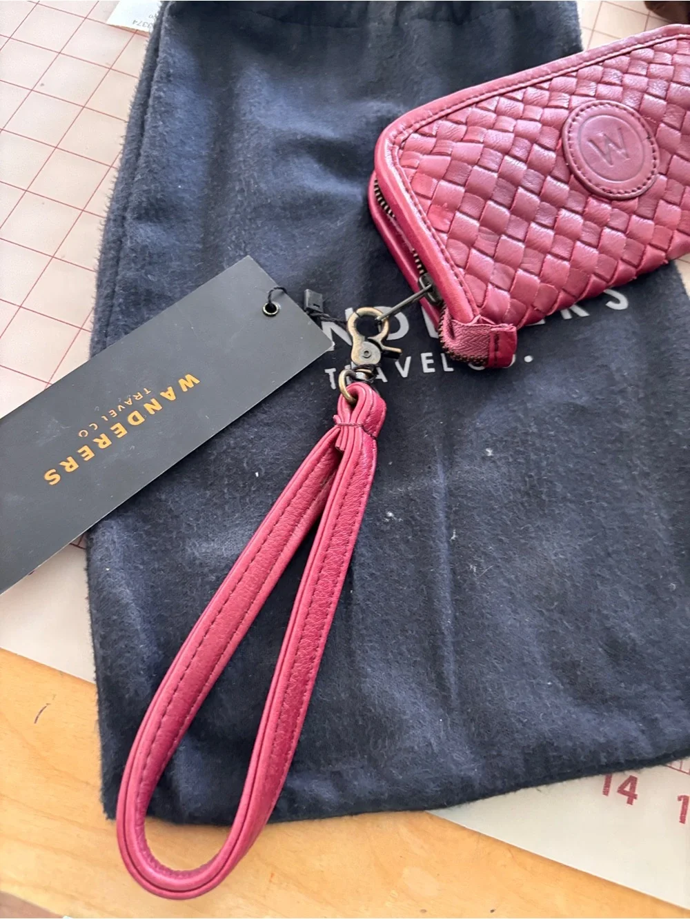 Wanderers woven leather wallet